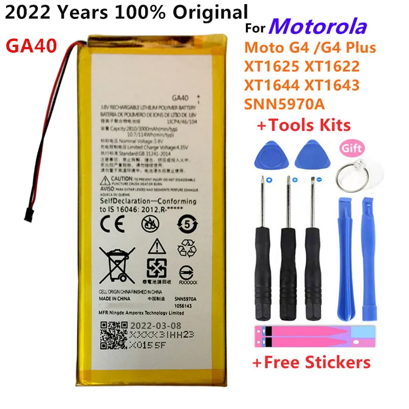 

100% genuine 3000mAh GA40 Battery For Motorola Moto G4 /G4 Plus XT1625 XT1622 XT1644 XT1643 SNN5970A Phone Batteries Batteria