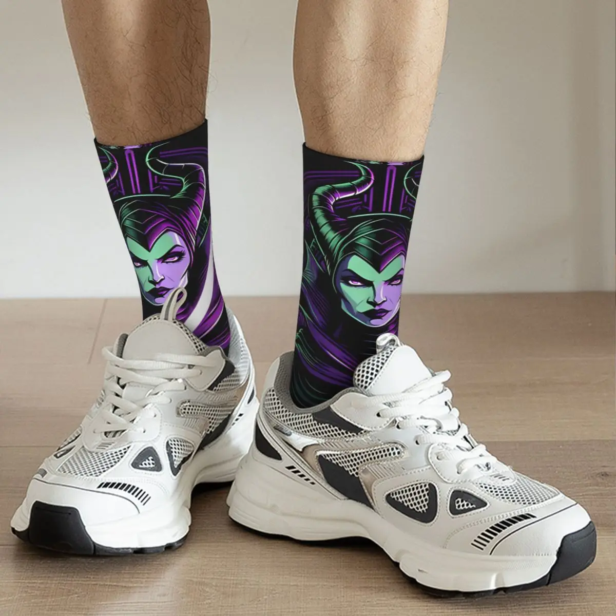 Носки компрессионные мужские в стиле ретро веселые смешные малефисент хозяйки