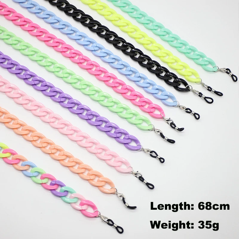 

New Fashion Glasses Chains for Women Anti-lost Acrylic Sunglasses Lanyard Holder Mask Chain Chunky Necklace Eyewear Jewelry Gift