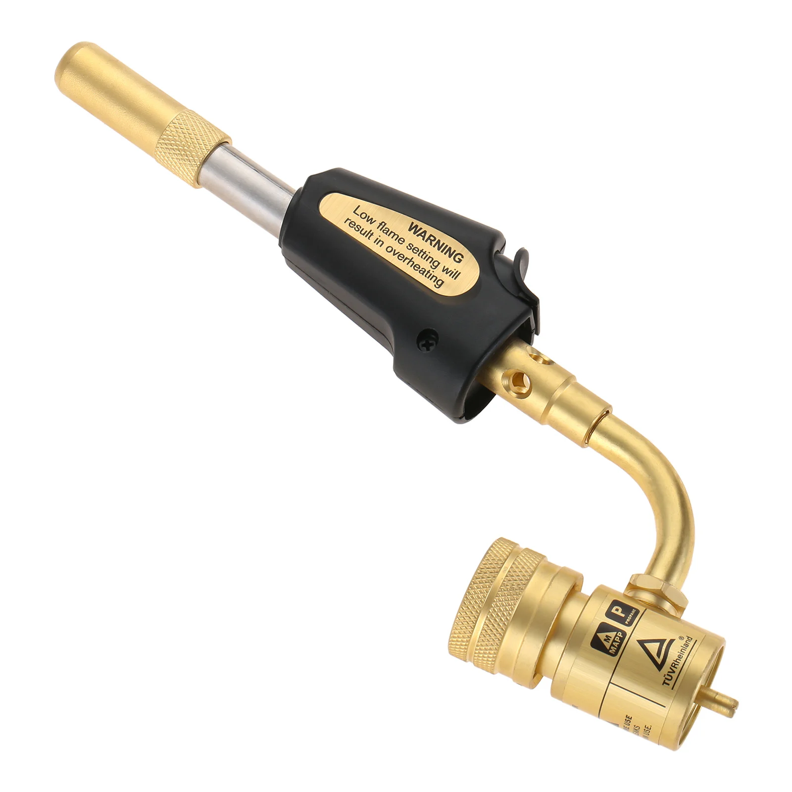 

1set Propane Mapp Gas Turbo Torch Head Brass Nozzle with Self Ignition Trigger Adjustable Regulator Weld HVAC Brazing BBQ Plumb