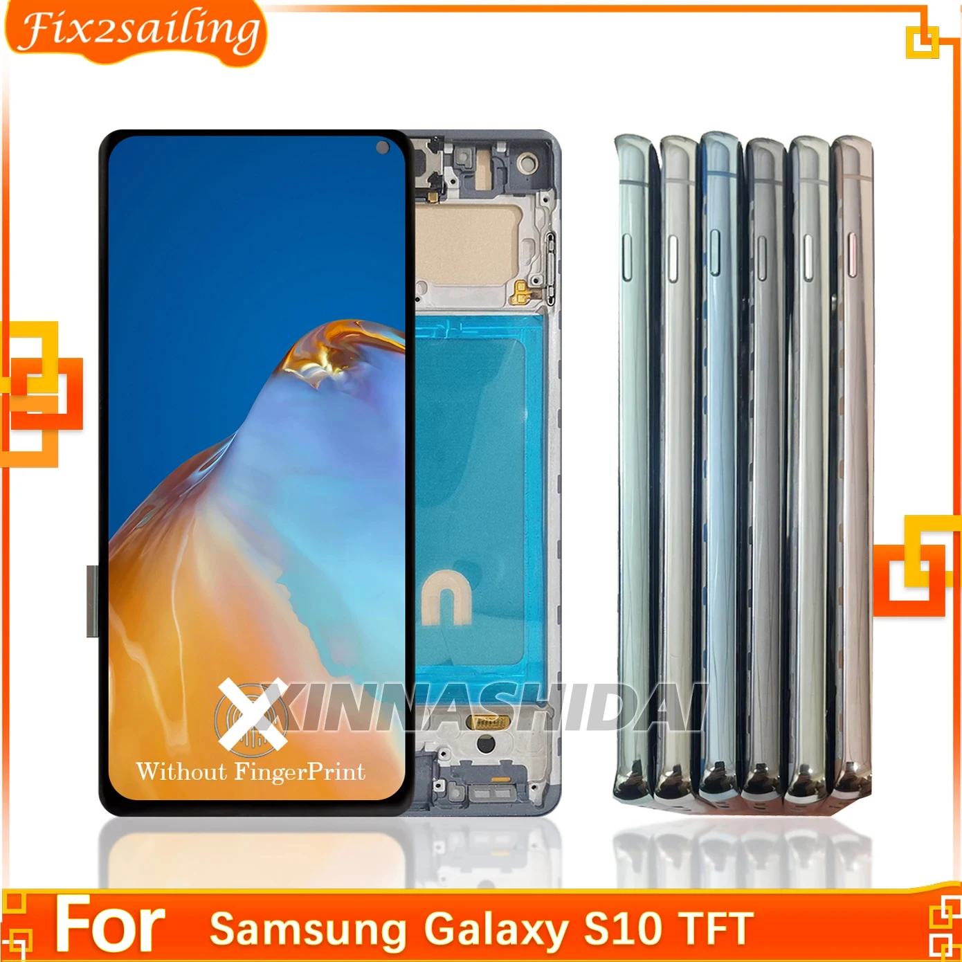 Фото TFT S10 с рамкой экрана для Samsung Galaxy S10 SM-G973F SM-G973U SM-G973W ЖК-дисплей, дигитайзер сенсорного экрана, запасные части №1