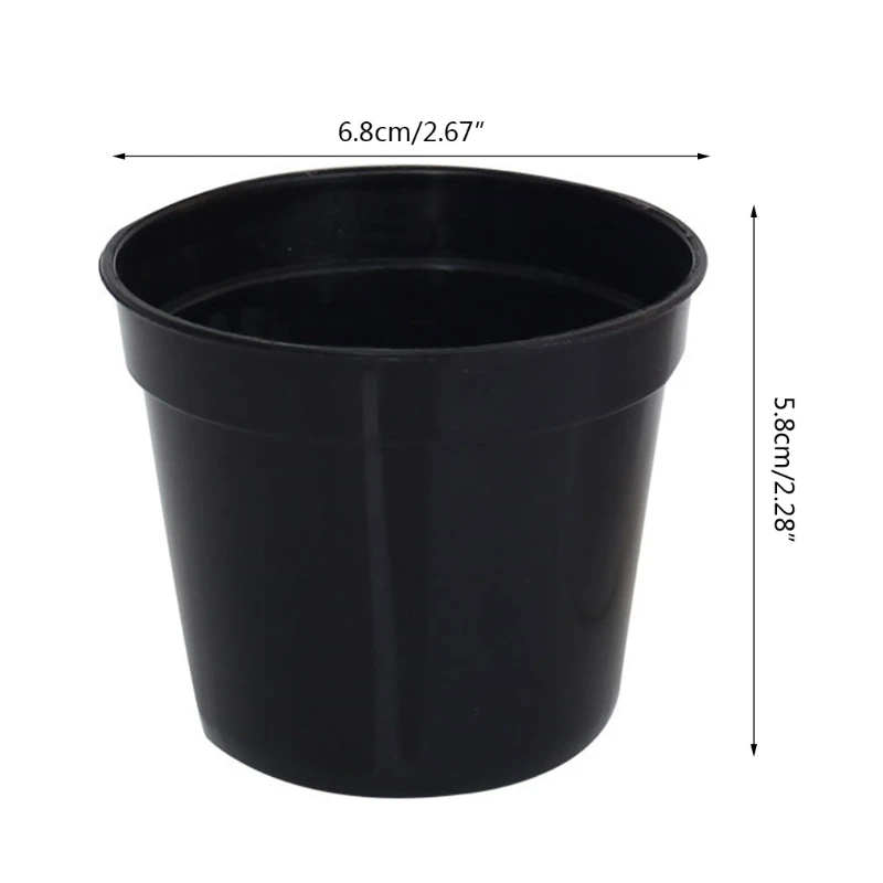 

10 Pcs Mini Plastic Round Flower Pot Indoor Plant Pots Drainage Minimalist White/Black Home Decor Flower Gardening Pots