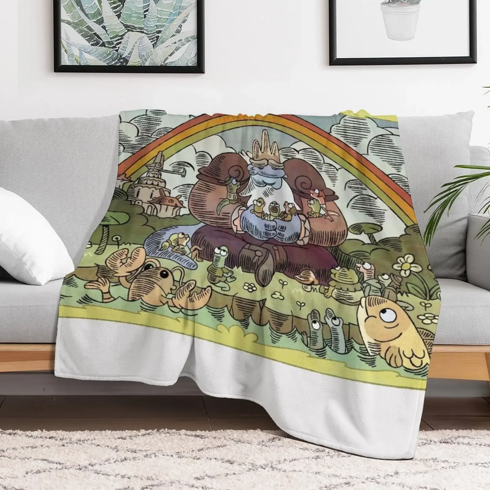 Одеяло King Andrias с росписью мягкие клетчатые винтажные одеяла Polar Shaggy