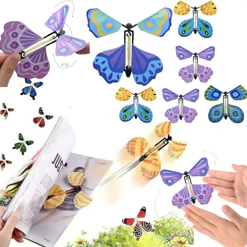 

5 шт./набор, резиновые игрушки-бабочки с карточкой