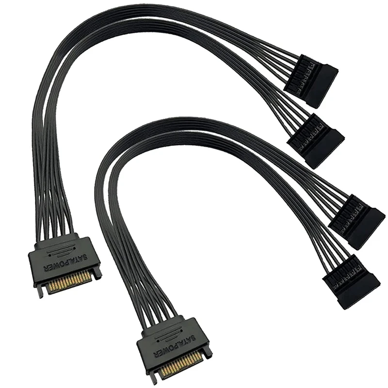 

SSD Power Cable Hard Drive Power Cable SATA 15 Pin Male To 2XSATA 15 Pin Female Power Y-Splitter Extension Cable(2 Pack)
