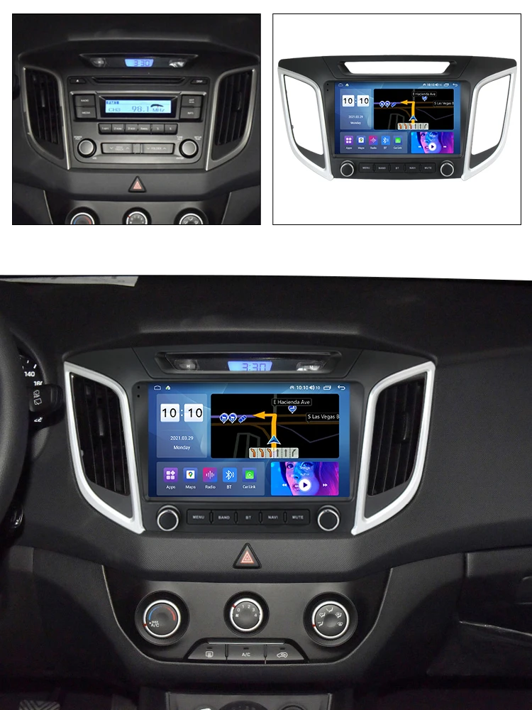 Автомагнитола 2DIN Android мультимедийный плеер для Hyundai Creta IX25 2015-128 Carplay Wi-Fi BT 4G Lte DSP SWC 11