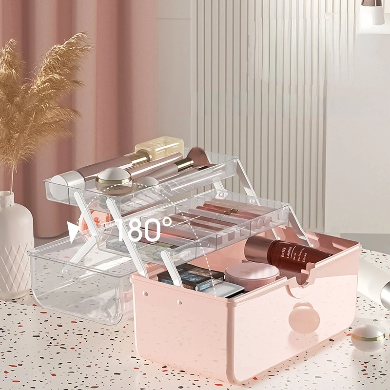 

Прозрачная настольная коробка большой емкости, оптовая продажа, пластиковый портативный контейнер для хранения лекарств, пыленепроницаем...