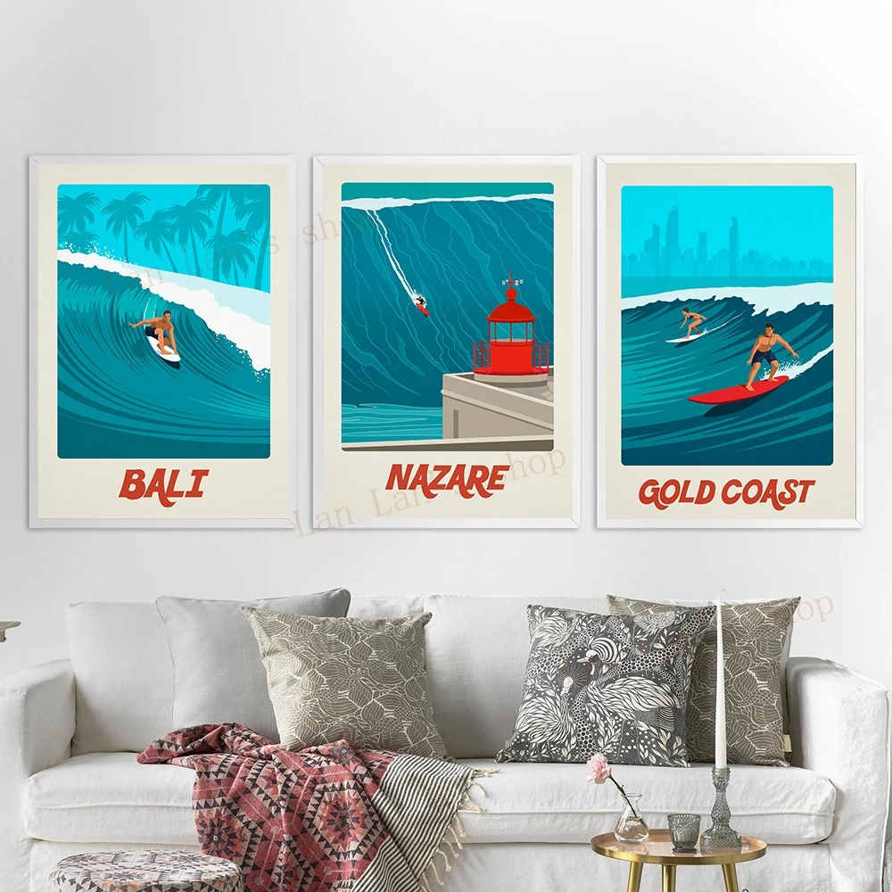 Винтажный постер для серфинга кукурузная стена Назар Бали Калифорния Гаваи