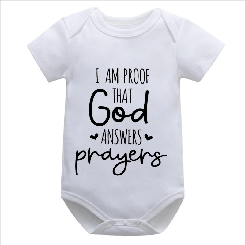 

Religious Baby Onesie I Am Proof That God Answers Prayers Newborn Baby Clothes Cute Prayer Baby Bodysuits