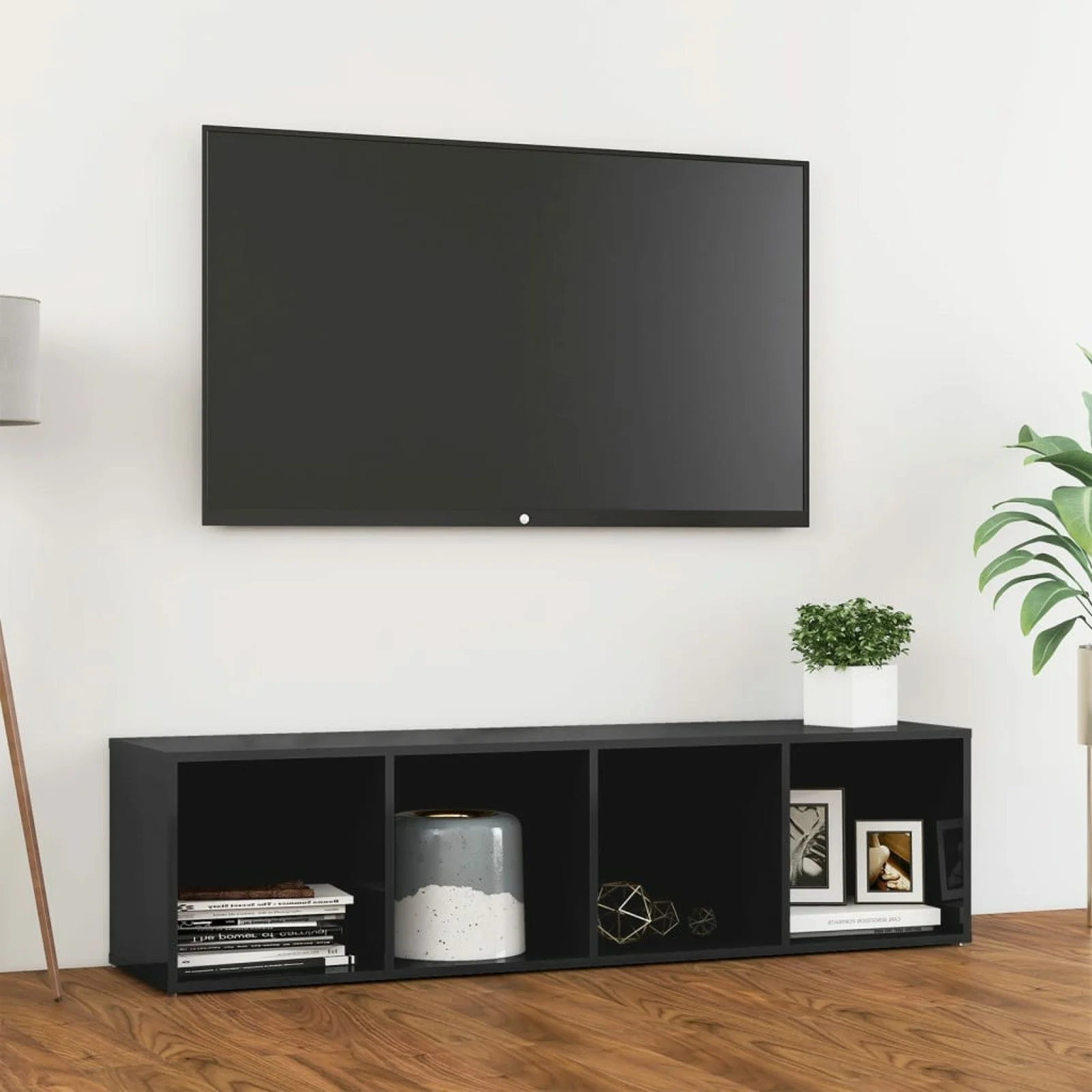 

TV Cabinet High Gloss Gray 56.1"x13.8"x14.4" Chipboard