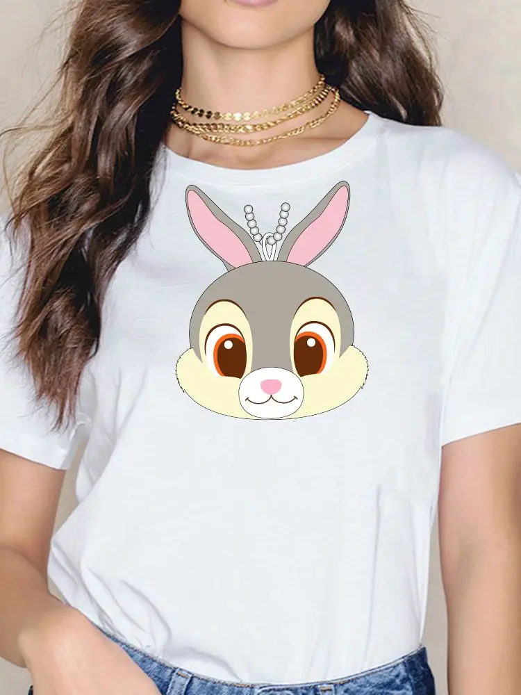 

T-Shirt Women Summer Disney Necklace Creativity Popular New Products Exquisite Modern Tshirt Thumper Cartoon Necklace Print Top