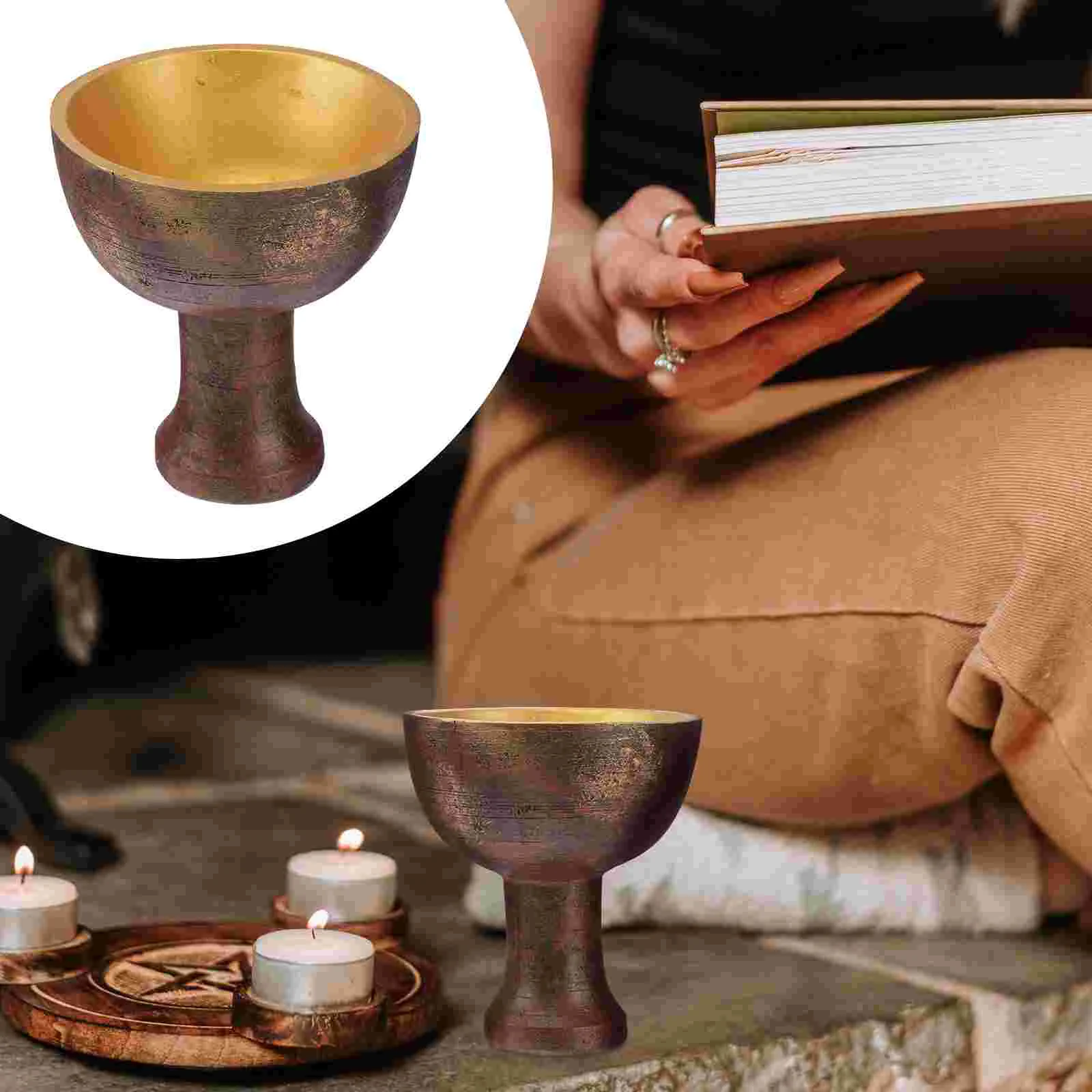 

Chalice Holy Communion Glass Cup Props Goblet Vintage Decor Embossed Cups Resin Beverage