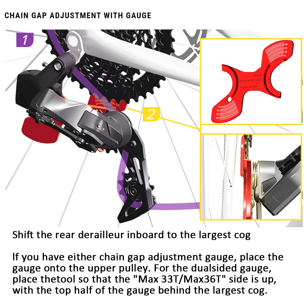 Фото Инструмент для регулировки зазора велосипеда ALLTOO для SRAM XPLR/AXS Eagle, 12-скоростной датчик заднего переключателя цепи 2 в 1 RIVAL RED FORCE №4