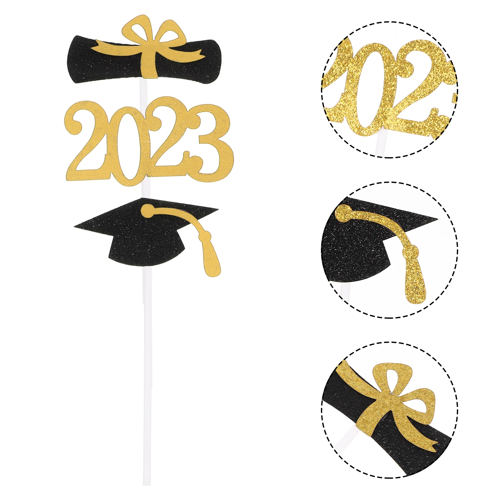 

2023 Graduation Visa Insertion Cake Decor Decorating Supplies Decorative Cupcake Adorn Toppers Hat Decors Paper Picks Birthday