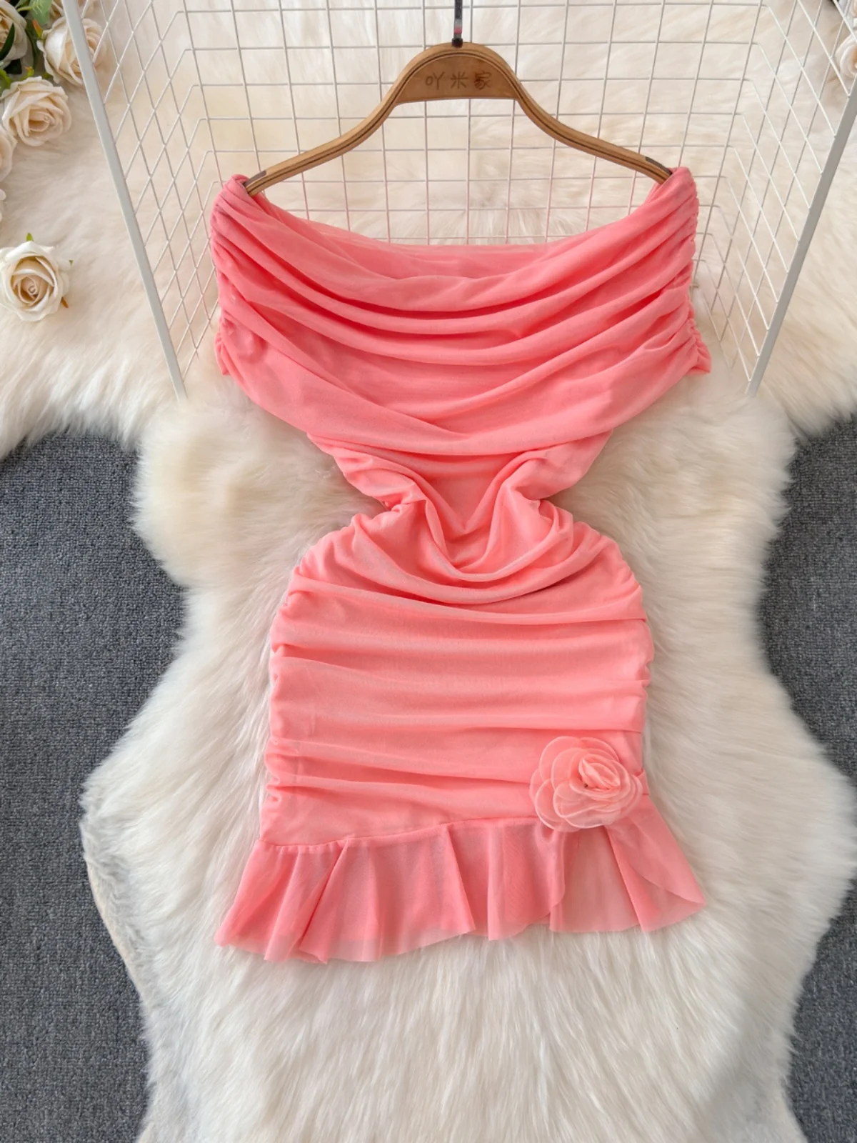 Foamlina летнее модное женское Сетчатое мини-платье с открытыми плечами сексуальное