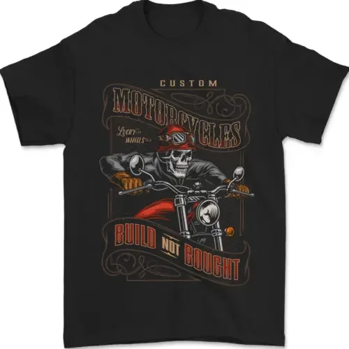 Мотоциклетная Байкерская Мужская футболка Built Not Bought 100 хлопок с длинным или