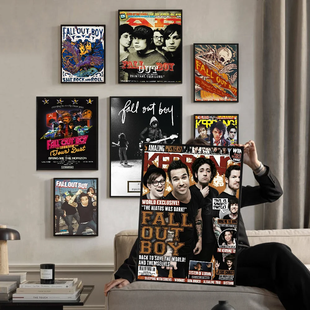 Современный европейский ретро-аниме-рок-группа F-Fall O-Out Boy постер
