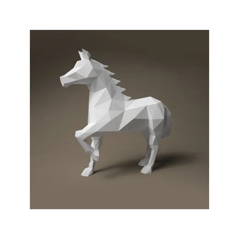 

White Pony Model Animal Paper Sculpture Model Ornaments Desk Decoration Creative Toys Handmade DIY Children Origami Gifts Toys
