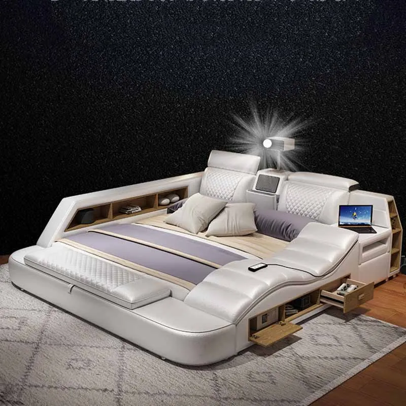 Подголовник деревянная двуспальная кровать King Nordic Ящики Twin Queen