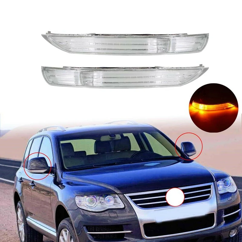 

Car LED Rear View Mirror Light Turn Signal Light For -VW Touareg 2007 2008 2009-2011 7L6949101C 7L6949102C
