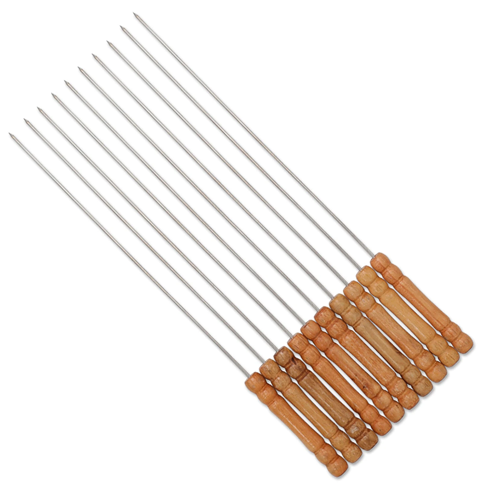 

Metal Skewers BBQ Grill Kebab Accessories Reusable Stainless Steel Barbecue Roasting Sticks For Meat Fruit Vegetable 11.8 In