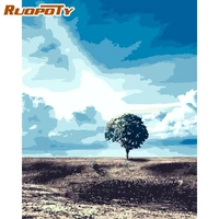 ruopoty painting by numbers kits for adults unique green tree landscape oil picture 60x75cm framed acrylic paint drawing canvas