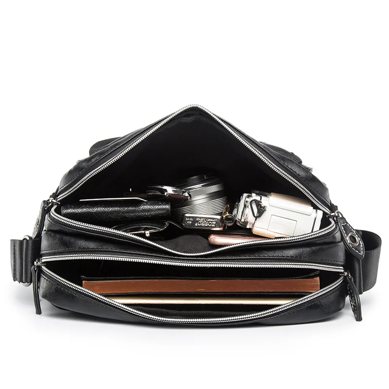 Men's Large Capacity Shoulder Bags Retro Messenger Bag Leather Crossbody Bags Japanese Tooling Minimalist Shoulder Bags for Men