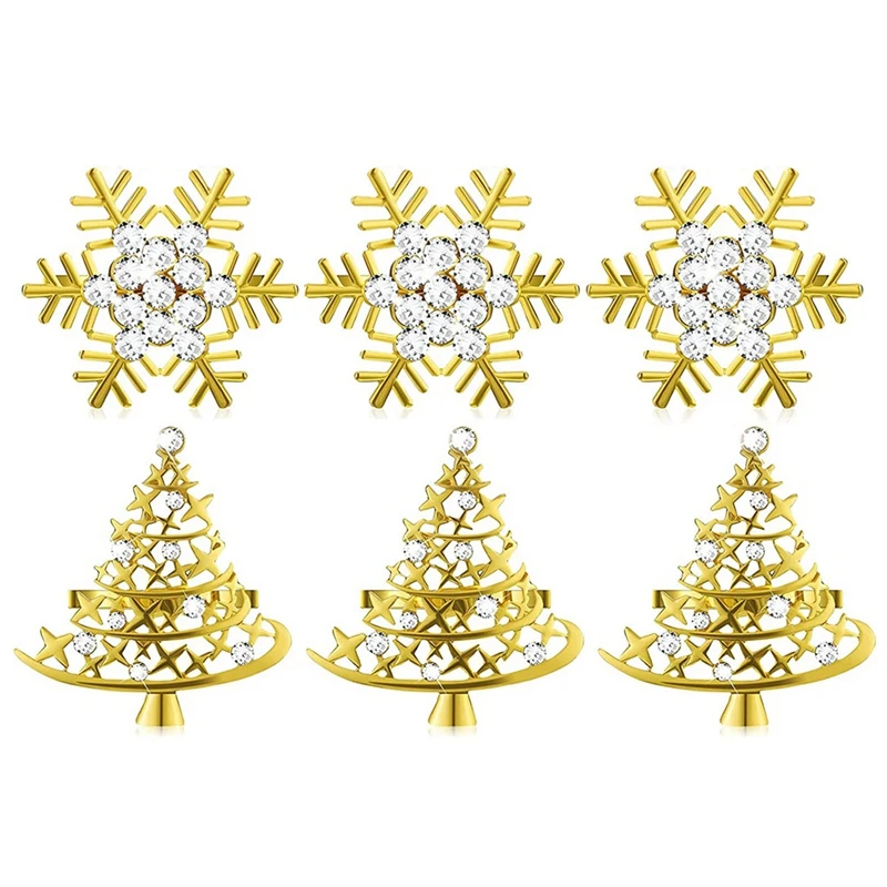 

Снежинка, кольцо для салфеток, кольца для салфеток в виде рождественской елки, кольцо-держатель, пряжка, Рождественская металлическая подставка, кольцо-держатель, пряжка