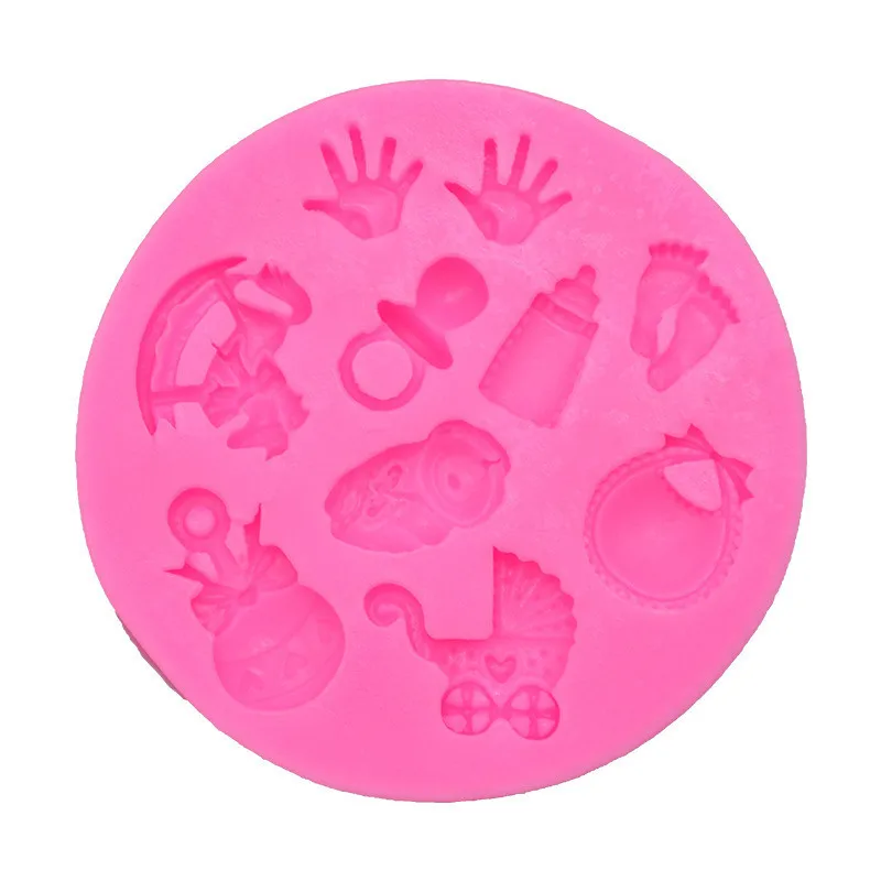 

Оптовая продажа, 20 шт., оптом, детская праздвечерние чная коляска, ручная бутылка, трояновая форма, 3D помадка, торт, силиконовая форма, кухня, ...