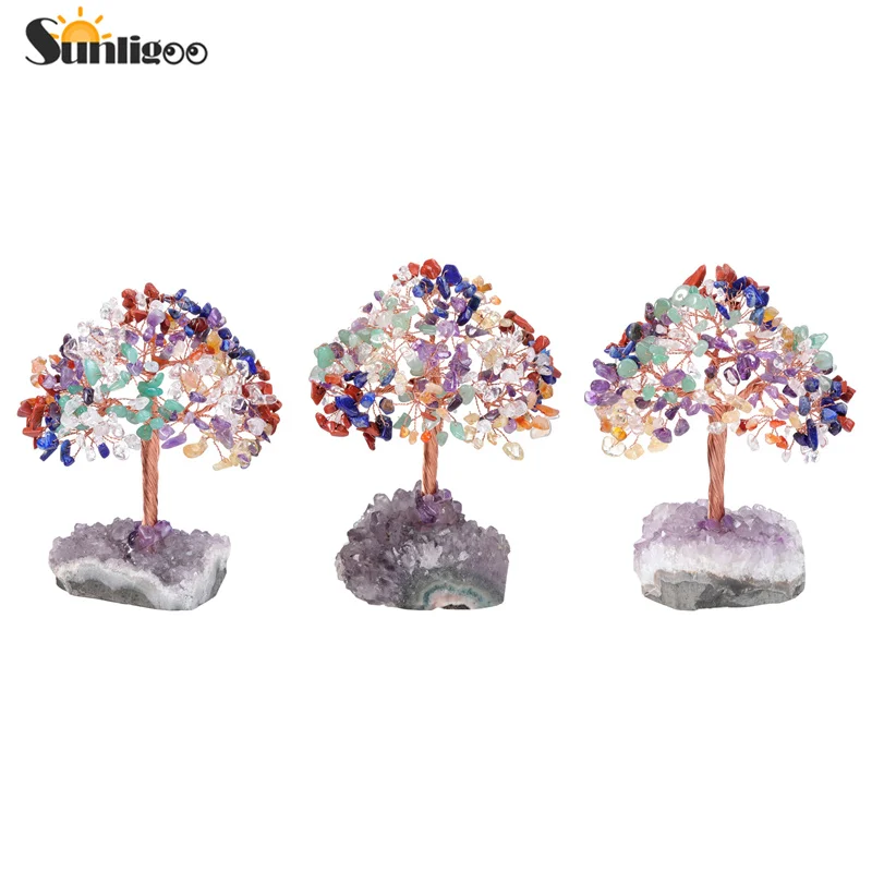 Медная проволока Sunligoo украшенная кристаллами искусственное дерево с