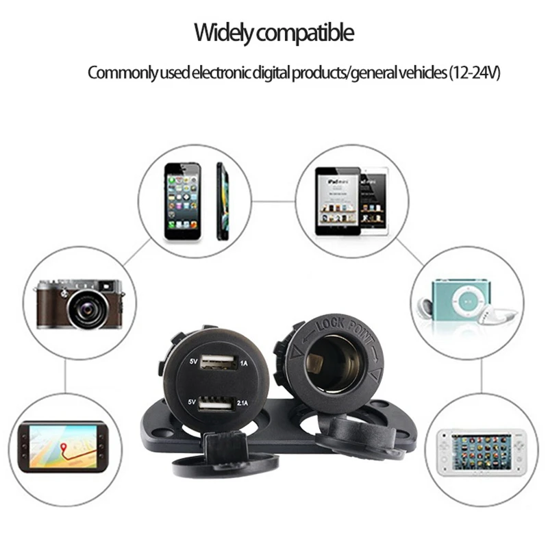 12-24 В двойная розетка USB питания стандартного напряжения адаптер панели