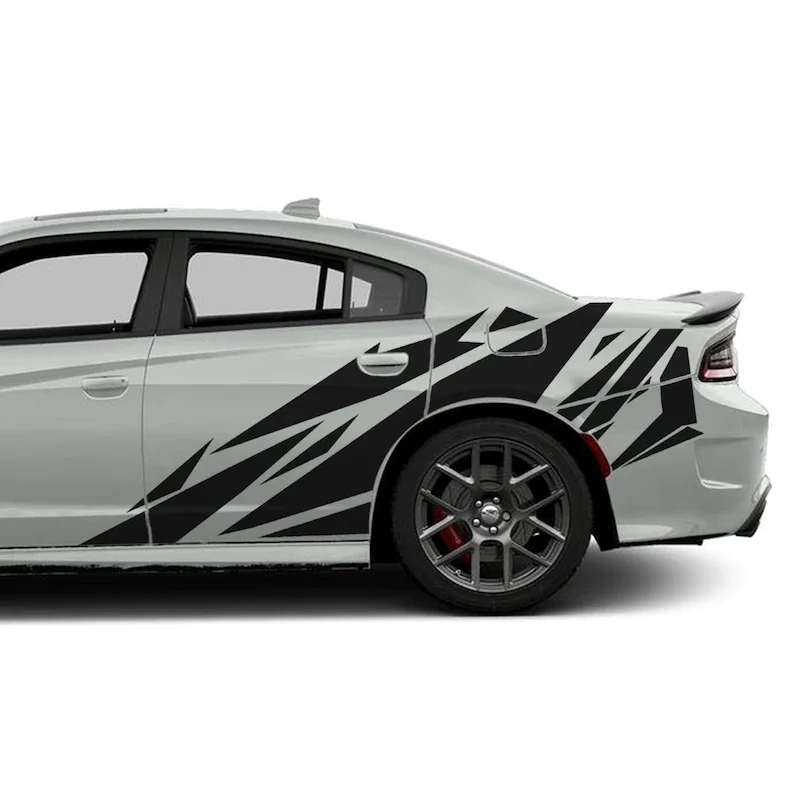 Wrap Decal Sticker Vinyl Compatible with Dodge Charger Sport 2015 2018 2019 2020 Full Body Geometric Pattern |