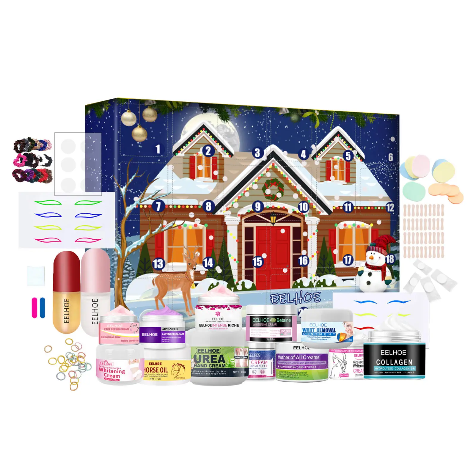 

Makeup Advent Calendar Make Up Set Christmas Countdown Calendars for Girls Lipstick Eye Shadow Concealers Cosmetics Gift Box