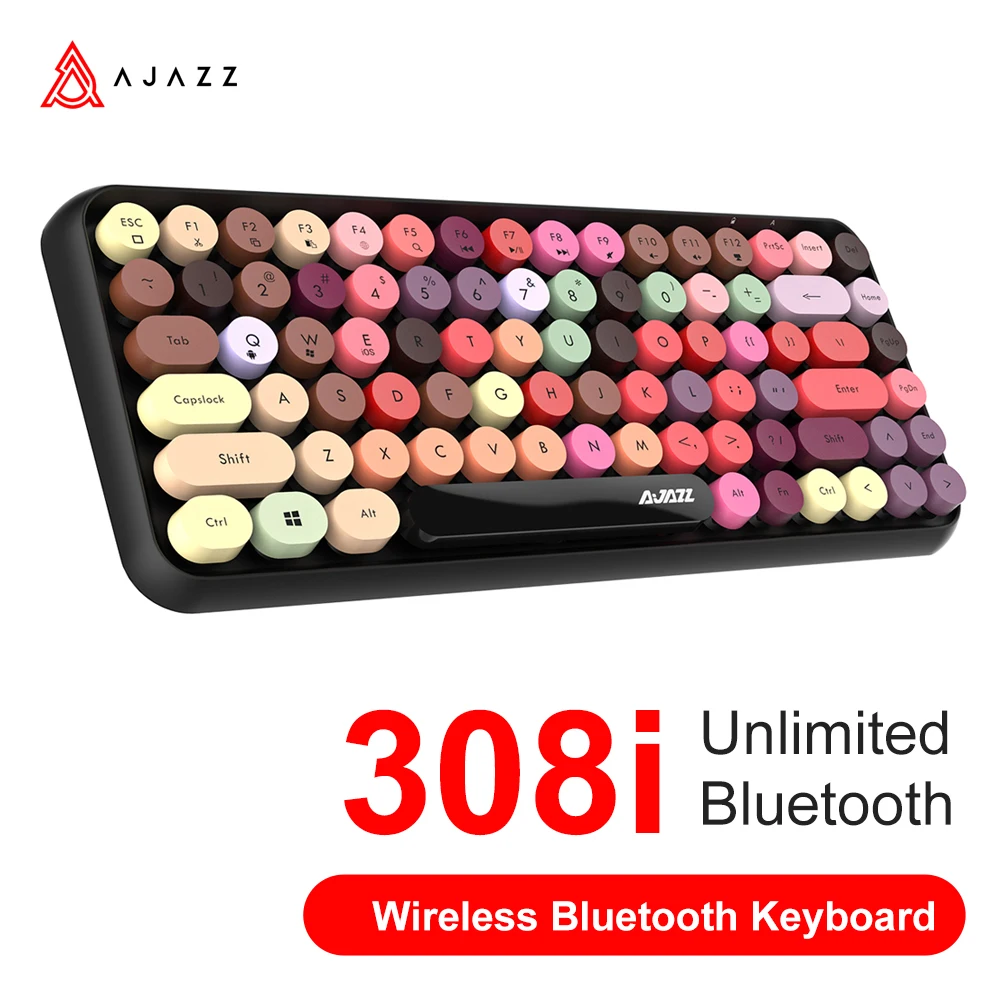 Клавиатура Ajazz 308I Беспроводная портативная с Bluetooth, 84 клавиши, в стиле ретро