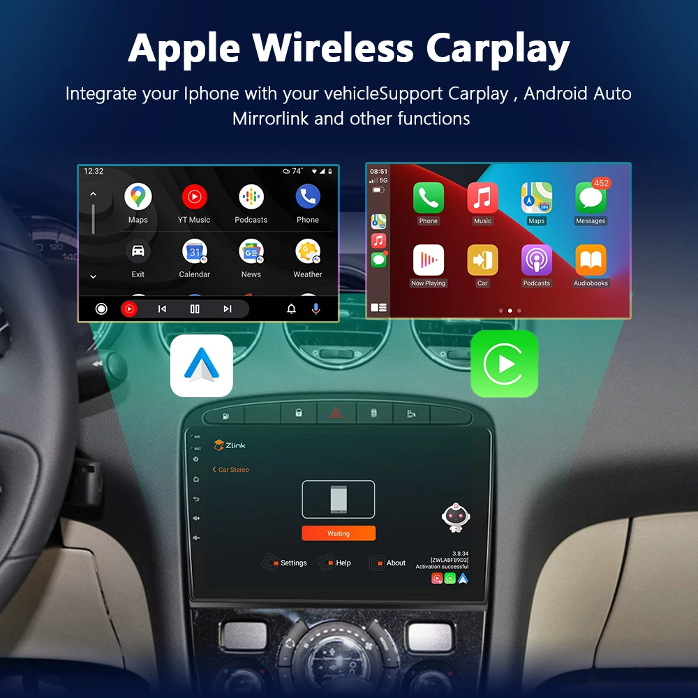 Автомобильный мультимедийный плеер Podofo стерео-система на Android 4G CarPlay для Peugeot 408 308