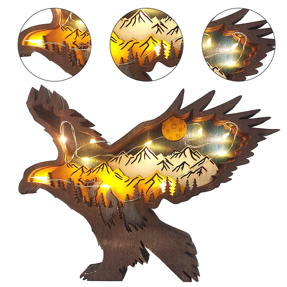 

Wooden Ornaments Animal Eagle Statue Office Home Crafts Christmas Gifts 2022 Christmas Decorations