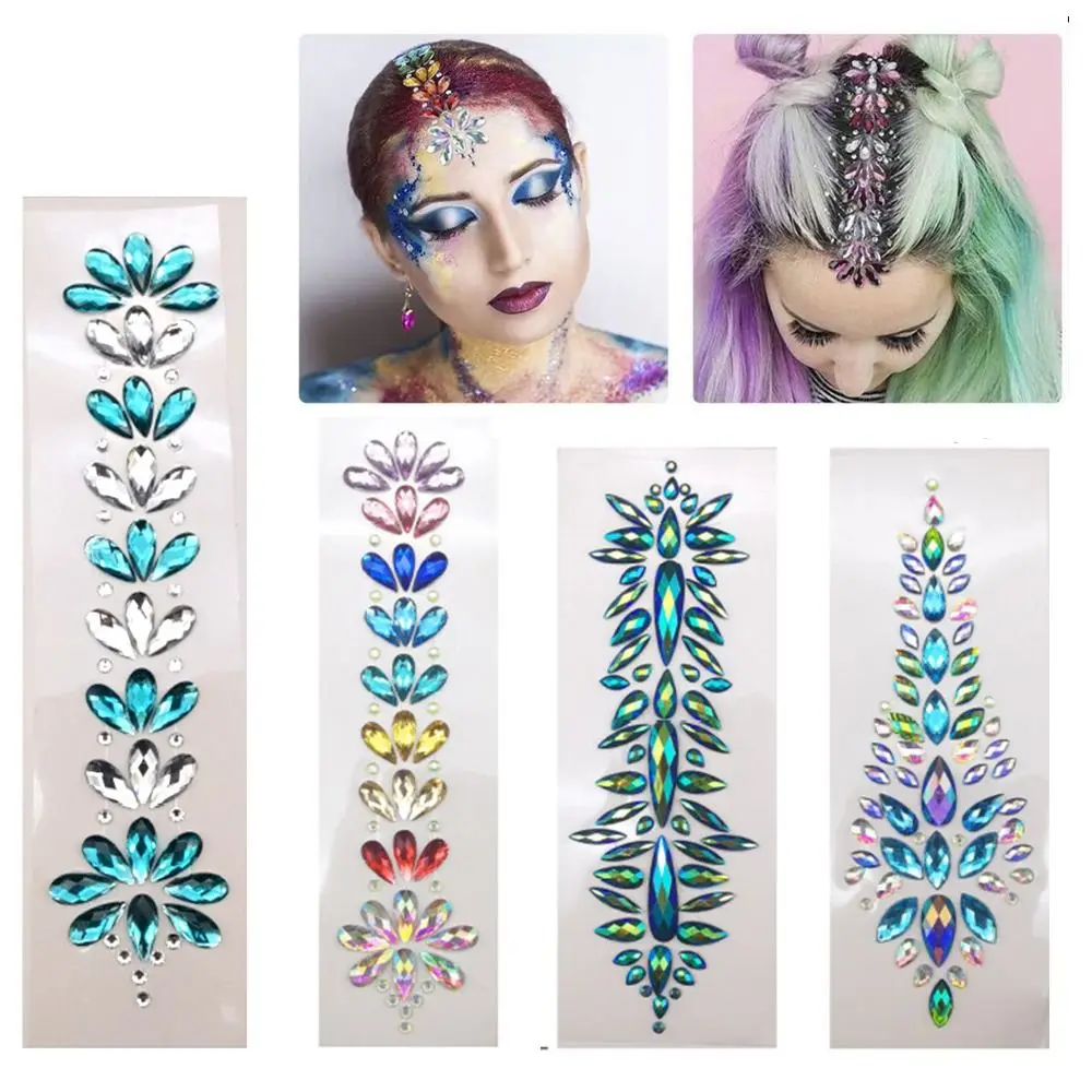 Ed Rhinestone Hair Jewels Adhesive Crystal Forehead Sticker