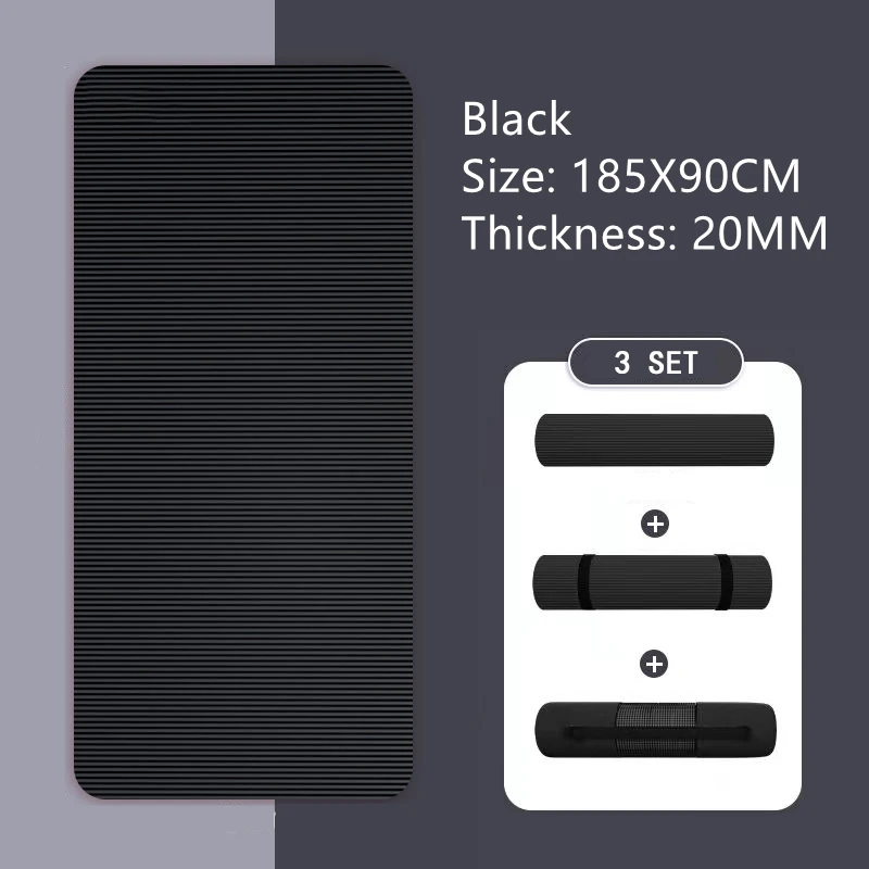 

Утолщенный Коврик для йоги для начинающих, 185x90 см, Расширенный и Удлиненный коврик для похудения, фитнеса, нескользящий, для домашнего использования для мужчин и женщин