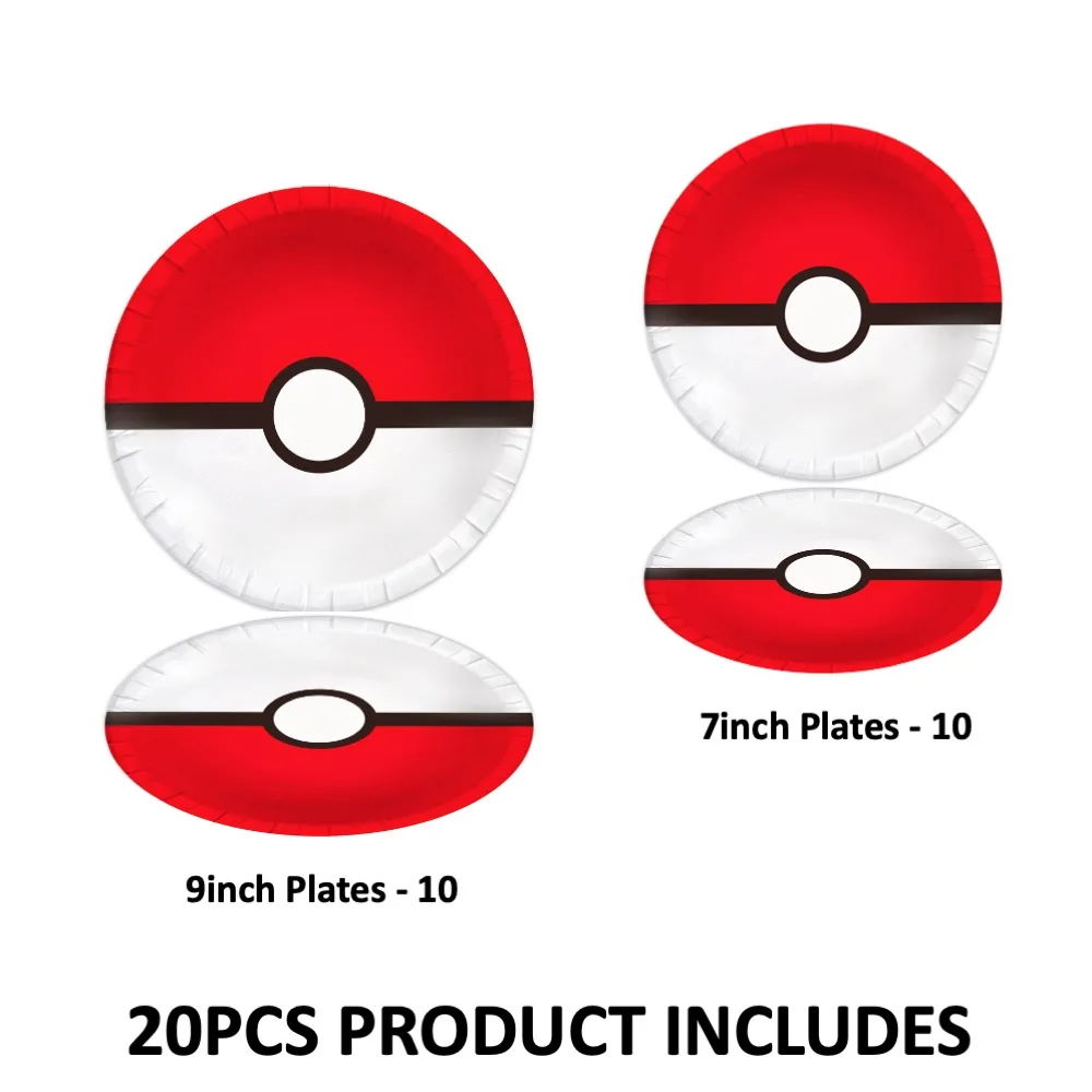 

Set 20 PCS Pokemon Disposable Plates For Birthday Baby Shower Wedding School College Inauguration Party Dinner Gatherings