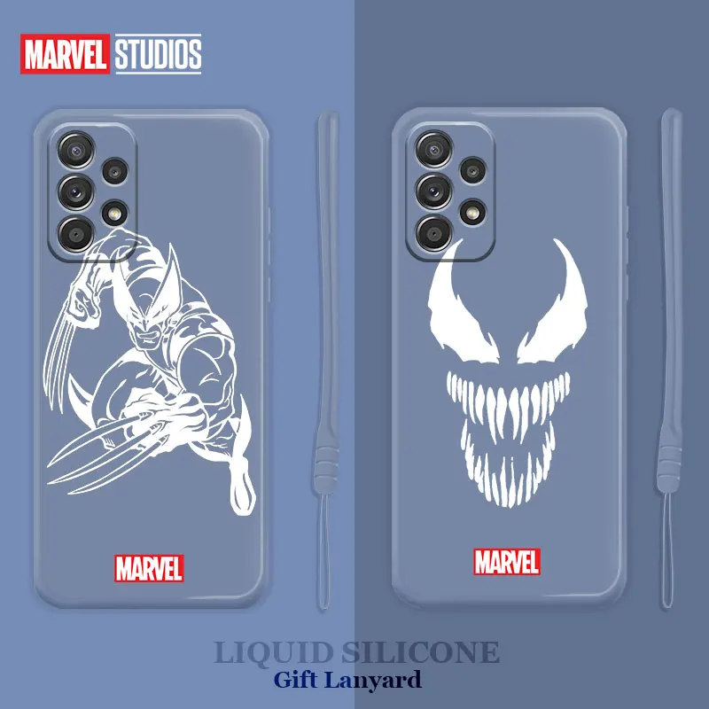 

Soft Marvel Venom Wolverine Phone Original Liquid Case for Samsung Galaxy A52 A12 A51 A32 A21s A71 4G 5G A71 A31 A11 F12 A41