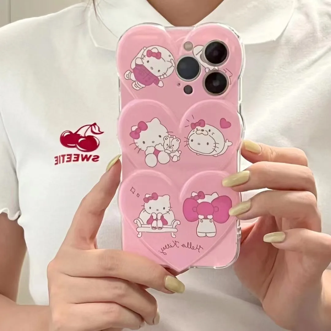 

Cute Cartoon 13ProMax Pink Case For iPhone 13pro 12 11 Pro Max Fashion Heart TPU Soft Case X XR XsMax 7 8 Plus Girls phone case