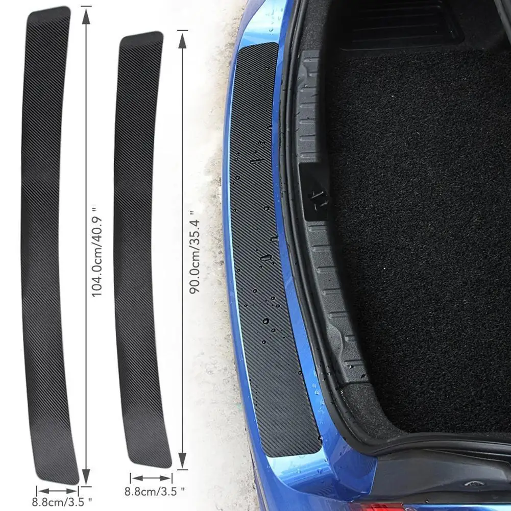 

Защитная пленка для заднего бампера автомобиля из углеродного волокна, наклейка с отделкой против царапин, автомобильные аксессуары для ...