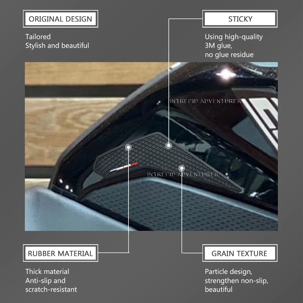 Нескользящие боковые наклейки на топливный бак мотоцикла водостойкая резиновая