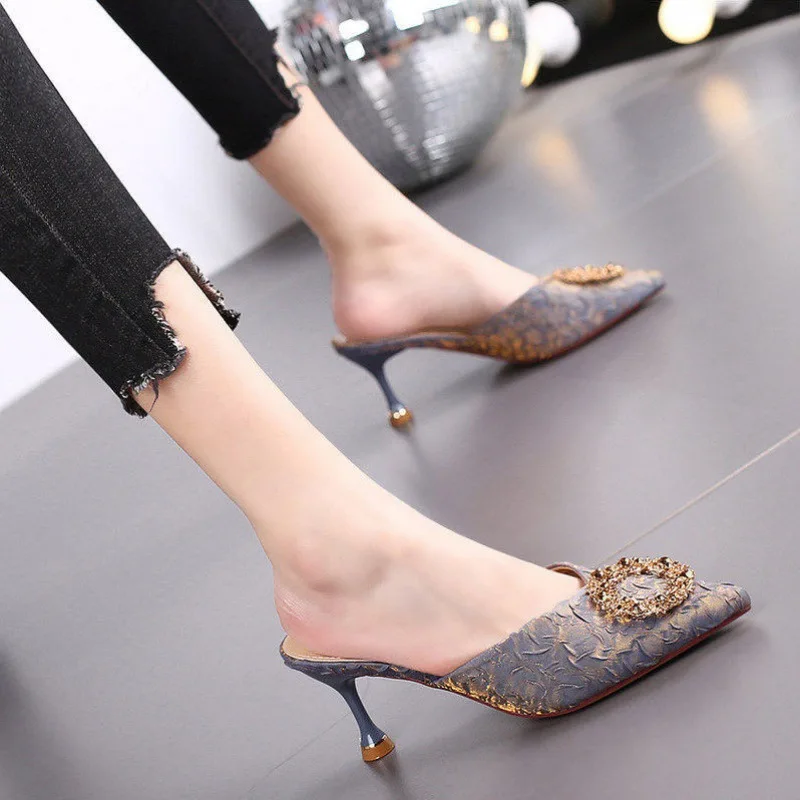 

Ladies Sweet Purple High Quality Lightweight Office High Heels Ladies Casual Crystal High Heels