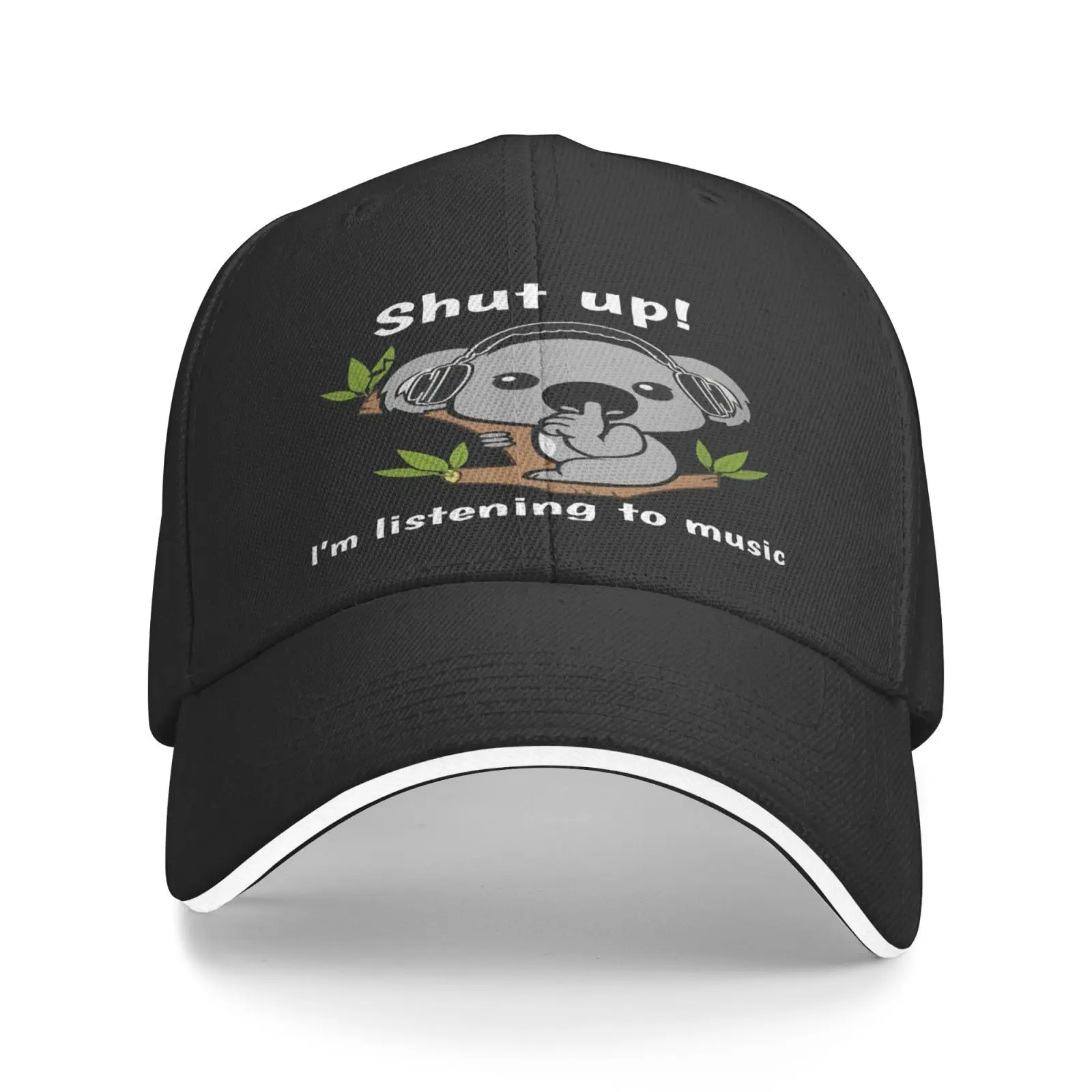 

1Tee Shut Up Im Listening To Hats For Men Golf Cap Cap For Girls Designer Hat Beret Cowboy Hats Men's Stylish Caps Wool Beanie