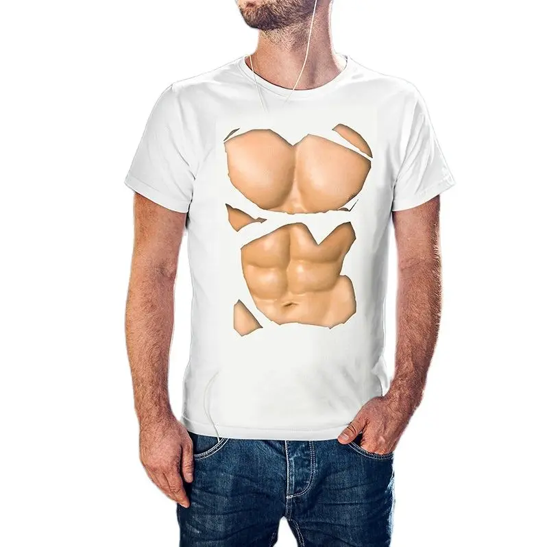 

Забавная Мужская 3d футболка для брюшных мышц, мужские белые футболки для мышц, женская и мужская одежда, модная облегающая футболка в стиле ...