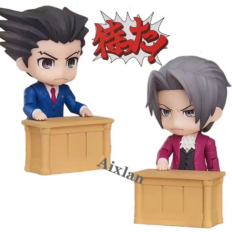 

10cm Ver.Q Ace Attorney Anime Games Phoenix Wright 1761 Miles Edgeworth 1762 PVC Action Figure Toy Model Collection Child Gifts