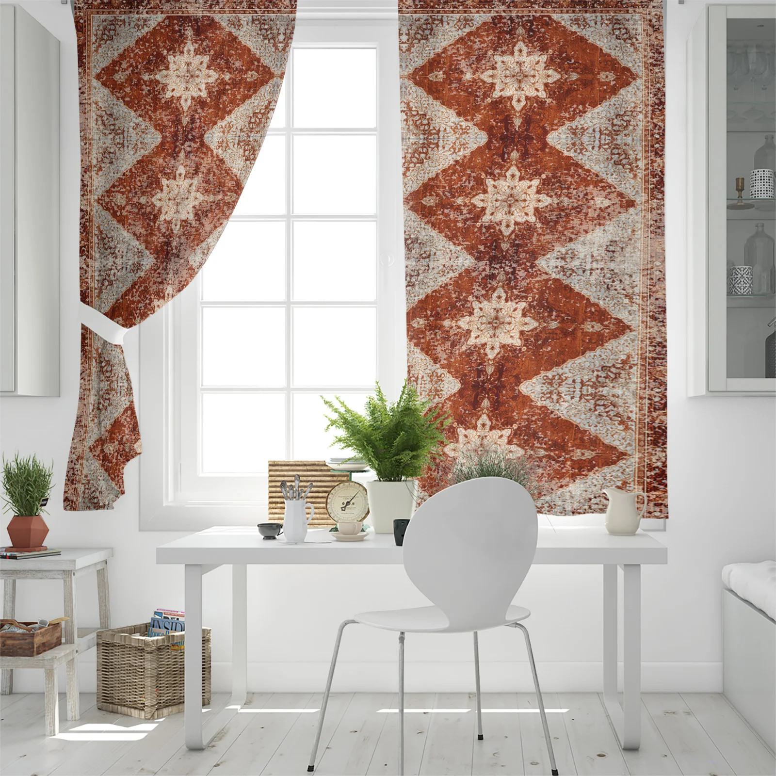 Винтажные настенные фрески среднего возраста оконные занавески для гостиной