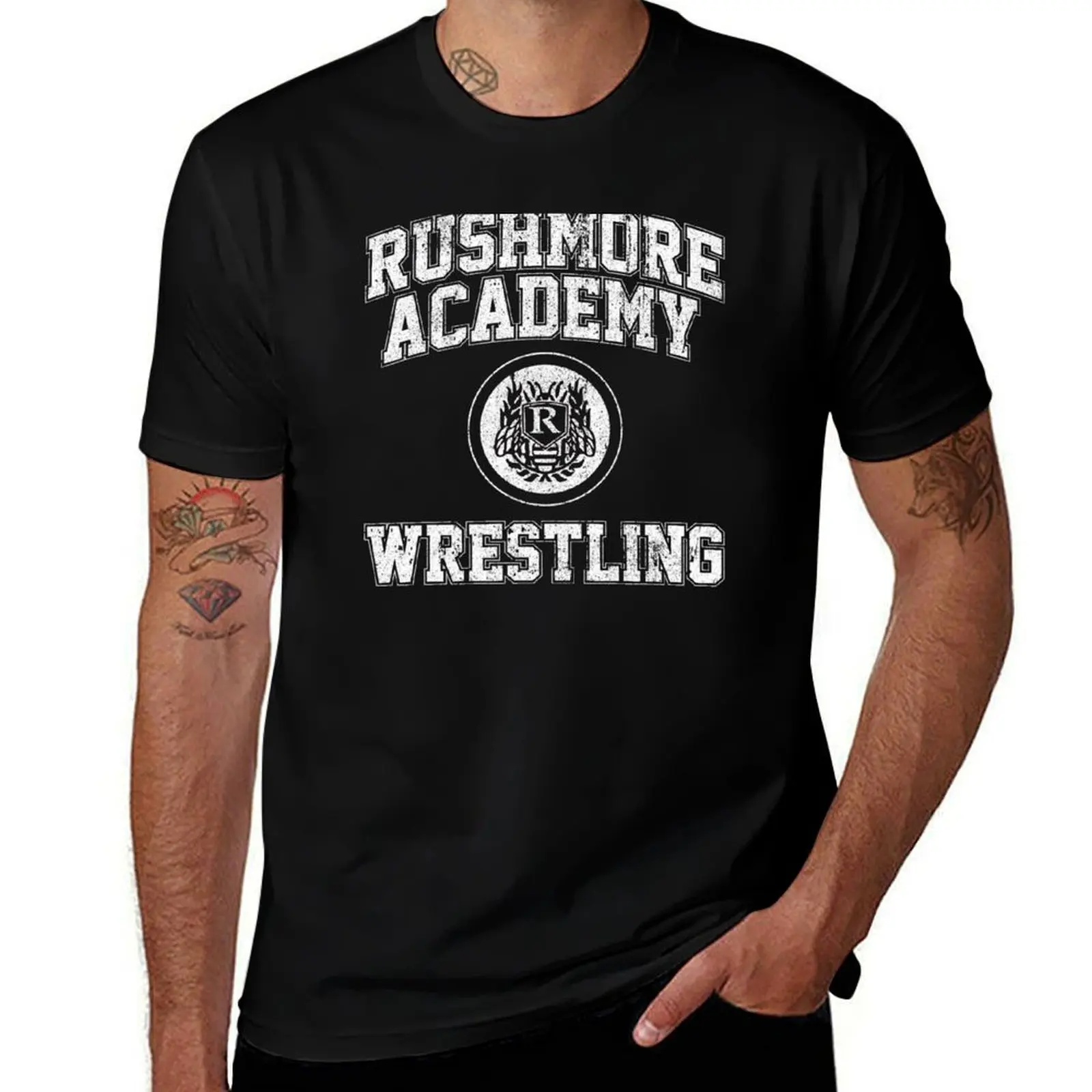 Фото Футболка для борьбы Rushmore Academy, базовая повседневная футболка стандартного кроя №1