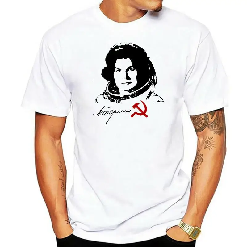 Футболка с надписью I Love Ussr Roscsomos рубашка из чистого хлопка Valentina Tereshkova